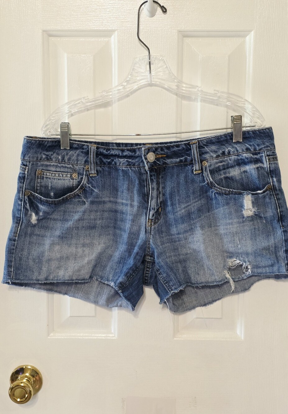 American Eagle Outfitters Distressed Blue Denim Jean Shorts